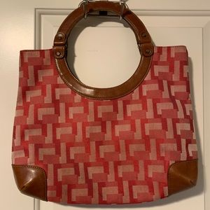 Nine West vintage canvas and leather bag